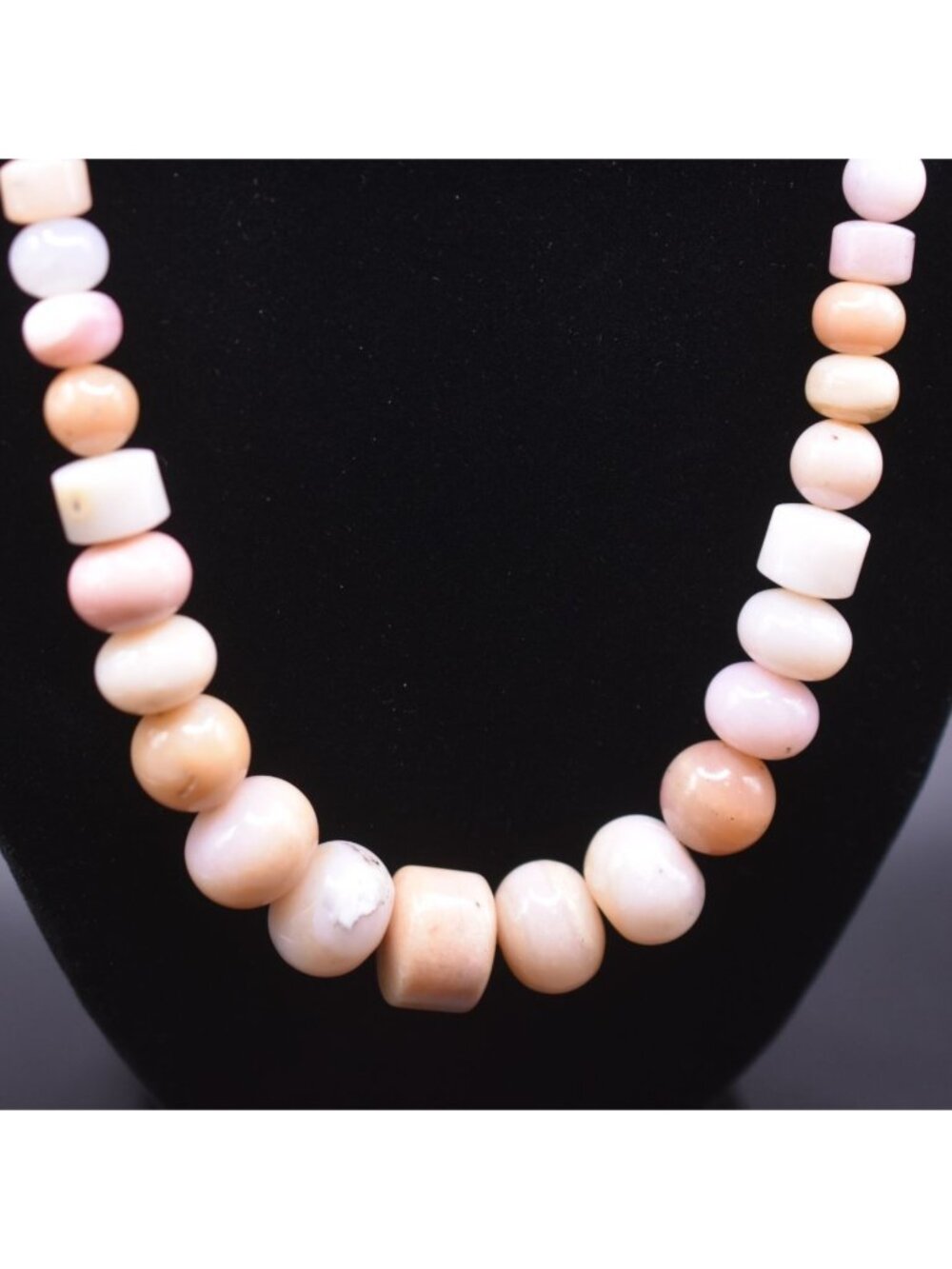 Vintage Pink Coral Beaded Necklace With Silver Tone Clasp Adjustable Length 18-2